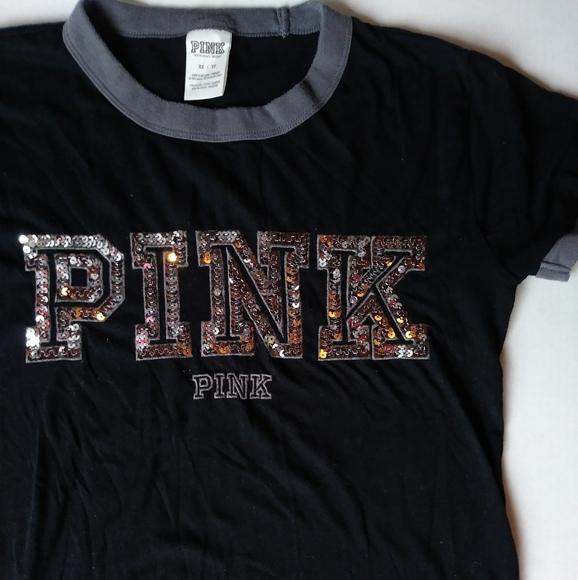 SEQUIN VS PINK RINGER T SHIRT XS - Picture 3 of 5